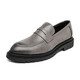
KUCLUT men's trendy British style lazy loafers business formal wear breathable casual leather shoes 9715-D black 38