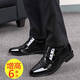 Real Soft Leather Chaussures pour hommes Business Youth Usure formelle Chaussures creuses augmentation de hauteur invisible pour le style décontracté, la taille et la taille de la taille 9920 Augmentation de hauteur noire brillante pour 36