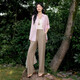 
Eifli (eifini) Eifli large version relaxing and slack shirt for women 2025 summer new versatile commuter basic texture top Pink S 80-110Jin [Jin equals 0.5 kg]