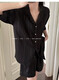 Le même pyjamas sur la glace et la soie de neige de Yilan pour les femmes dans un style coréen d'été, shorts mignons à rayures haut de gamme Suit en soie de glace à la maison # YX-9214 M 75-98Jin [Jin est égal à 0,5 kg]