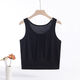 Banfishi mother's wear short bra-wrapped bra and tube top for middle-aged and elderly women modal vest-style underwear women's large size wide waist bottoming top black 2XL 105-115Jin Jin is equal to 0.5 kg