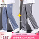 Woodpecker casual pants for men 2025 summer new trendy versatile wide-leg straight-leg pants for men slim loose casual pants for men 1048 dark gray M Recommended 90-105Jin [Jin equals 0.5 kg]_One size