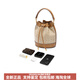 Belle retro casual texture artificial leather one-shoulder crossbody bag bucket bag handbag bag medium size women's apricot brown apricot medium size