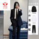 FANAOGE black suit suit for women spring and autumn new style college defense interview professional suit student union formal workwear tie + suit + white shirt + pants four-piece suit L recommended 110-120 Jin Jin equals 0.5 kg Urgent items will be sent on the same day - contact customer service for SF Express