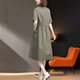 Homesee in Übersee leichte Luxus luxuriöser High-End-Kleid-Baumwollwäsche Dünnfett mm altersreduzierender großer Frauenbauch- und schlanker Wäsche mit langem Rock V-Leading Green 6628 m (ungefähr für 118 Jin [Jin gleich 0,5 kg]))