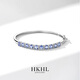 HKHL 925 Silver Natural Tanzanium Sapphire Bracelet Women's Silver Bracelet Light Luxury Niche Color Treasure Decoration Hand Decoration Girl Girdal Gift Tanzanium Stone Openter and Close Bracelet [Certificat + Light Luxury Boîte-cadeau]