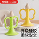 Wanlotu baby horn toy silicone chewable teether children's toy blowable and suckable baby whistle instrument yellow