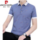 Pierre cardin summer lapel short-sleeved T-shirt men's casual youth collar top half sleeve versatile thin handsome polo shirt black QY679 M 100-120Jin [Jin equals 0.5 kg]