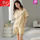 LangSha pajamas for women in summer pure cotton shorts for shorts simple casual and casual cotton thin style for outdoor wear. Z9859 M Recommended 80-100Jin [Jin equals 0.5 kg]