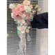 Diy Handmade Handm Hook Waterfall Bride Bouquet Material Paquete mejor amigo Regalo de boda Lily Phalaenopsis Orchid Flower Producto terminado