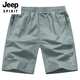 JEEP SPIRIT夏季男士五分休闲短裤男大码纯棉宽松裤子运动直筒薄款沙滩裤男裤 豆绿/9215  印花款 L -135斤
