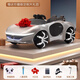 Beibele 1.2m extended children's electric car four-wheeled car that can sit on a person's remote control toy car for children and babies as a gift, high configuration, painted dual drive 12V+remote control+leather seat, cool wheel lights+painted+Bluetooth remote control+slow start