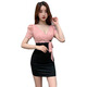 BFXY夜场工作服 夜场上班衣服性感连衣裙夜总会KTV礼服按摩足浴技师工 3882黑色 L 建议105-115斤