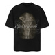 HUALIN FASHIONSaintMichael Retro American Loose Couple Short Sleeve T-shirt Summer Cotton Men and Women 1048 Black M