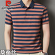 Pier Cardin Authentic Summer Mulberry Seide Kurzärärmelte T-Shirt für Herren-Revers-Taschen-Pocket-Polo-Hemd im mittleren Alter halbärmelig.