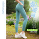 Fan Sheng Yoga Kleidung Sport Leisure Rennen im Freien Radfahren Kühle Hosen Gürtel Tasche Taille Huging Cropped Hosen Frauen Fy5918 Salt Lake Green S