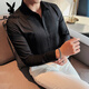 Playboy (playboy) Mariage du marié Shirt à manches longues Men de mode plissée robe plissée Men de mariage Slim Banquet de mariage Shirt White XL