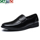 Cartelo Casual Leather Shoes's Business Cuir Chaussures en cuir Round Toe 2025 Début du style britannique Youth Black Men's Chaussures Chaussures décontractées Tendance 9852-28 Black 38