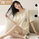 Modal con pijamas de algodón puro integrado para almohadillas para mujeres para pantalones cortos de verano, linda y dulce tamaño de ropa de verano de verano con pantalones cortos de almohadilla - G1047 M [recomendado 80-100Jin [Jin iguala 0.5 kg]]]