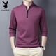 T-shirt à manches longues de Playboy pour le printemps 2025 Nouveau sweat à col décontracté à la mode haut de gamme Vêtements masculins 6625 Black M recommandé [90-110jin [Jin est égal à 0,5 kg]]]