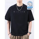 Pang Donglai DL Spring Nouvelle tendance High Street Marque Pure Coton Ice Silk à manches courtes T-shirt masculin 2025 Été en liberté T-shirt T9902 Black 10xl M 100-120Jin [Jin est égal à 0,5 kg]