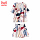 Cat Man (MiiOW) 2025 pajamas for women in summer pure cotton shorts shorts full casual student home clothing set Z9856 L [recommended 90-115Jin [Jin equals 0.5 kg] wear]