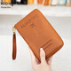 Popular new RFID passport clip air ticket storage certificate bag zipper long wallet multifunctional travel passport bag brown