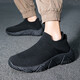 Sockenschuhe Herrenweicher Sohle Leichtes Männerschuhe warm und Samt -Sprungschuhe atmungsbezogene lässige Schuhe ein Fuß Fauler Sneakers 898 Black Single Layer 42