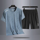 Woodpecker Father's Day Gift Men's Ice Silk Sports Set 2025 New Summer Thin Quick Dry Dad Running Summer Clothes 16803 Set White [T-shirt + Shorts] M 80-105Jin [Jin equals 0.5 kg]
