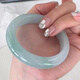 KZD ice waxy jade jade bracelet white moonlight jade bracelet floating green girl style jade treated jade 58-59mm same style as Lao Fengxiang