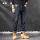 Zengzhi Jeans Herren 2024 Herbst und Winter Neue offizielle, vielseitige, schlanke Anpassung loser mikroelastischer High-End plus Samt Casual Laie 9229 Tinte Blue Normal