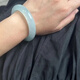 KZD ice waxy jade jade bracelet white moonlight jade bracelet floating green girl style jade treated jade 58-59mm same style as Lao Fengxiang