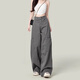Jeanswest Cement Grey American Wide Legs Arbeiten für Frauen 2025 Neue Retro High Taille Sommer Straight Jeans Dünne Grey-Tuers xl