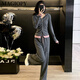 MAGIOPY国际奢侈高档品牌2025春新款欧货灰色休闲运动套装女时尚减龄长袖 灰色两件套 S(100斤以内)