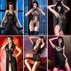 Männer sexy Unterwäsche Pseudo-Girls Drag Bra Spitze Strumpfbandstrümpfe Anzug Tong transparent sexy Dessous mysteriöse schwarze weiße Kragenschlitz Langer Rock 3883 m (80A) 120-135jin [Jin gleich 0,5 kg] 164-1766