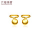 Lukfook Jewelry Pure Gold Glossy Round Beads Gold Earrings Price G01G0022DS Approximately 2.12 grams