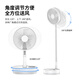 JANLLEN Telescopic Folding Floor Fan Air Conditioning Fan Rechargeable Electric Fan Home Bedroom Dormitory Office Desktop Fan Remote Control Timing Outdoor Portable Light Sound Desk Vertical Circulation Fan 9 Inch White 10800 mA/4 Levels/Removable and Washable/Night Light