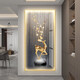 Light luxury LED lights entrance door decoration paintings simple modern hanging paintings mural corridor corridor feel atmospheric KX-3271 60*120 Light luxury gold border ordinary style 35mm