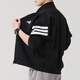 Adidas Jacket Men's Tops Autumn Nuevo Sportswear de tres chapas versátiles de tres tripas fáciles de usar Casual Jaqueta JD4885/Negro S