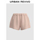 UR2025 Spring New Women's Simple Casual Sports Style Versatile Drawstring Shorts UWM650033 Nude Pink (Short) S