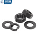 Guwanji Grade 12.9 High Strength Hexagonal Nut, Screw Cap, Flat Washer Spring Washer Set Combination M2M3M4M5M6M8-M30 Grade 12.9 Iron Black M8 50 Sets
