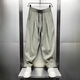 Que Sheng Summer New Cotton und Leinen extrem dünn atmungsaktive, hängende Casualhosen für die trendy losen, geradlinigen Haruna-Karottenhose Khaki + Green [zweiteiler] XL [Empfohlen 115-130jin [Jin gleich 0,5 kg]]