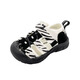 Chino-Ratten-Kinder Sandalen Jungen 2025 Sommer-Säugling und junge Mädchen 1-3 Jahre alte Strandschuhe Tasche Zehen Sommer Trail Schuhe Schwarz und Weiß [1,0-Klasse] Größe 23 (geeignet für Fußlänge 13,2-13,7 cm)