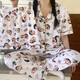 睡衣女三件套秋ins风卡通睡衣宿舍可外穿家居服套装秋 套WZL1476【高质量三件套】 XL 【建议120-135斤】