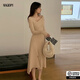 MAGIOPY2025新款晚礼服轻奢小众高端宴会气质礼服裙黑色针织连衣裙 黑色 S