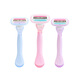 Made in Tokyo, Mousse Pro Aloe Vera Essence Soap Head Women's Shaving Knife 3 pcs. Manual Hair Removal Knife Underarm Shaving Device Portable