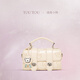 Toutou line puppy joint branding girl cute Cambridge bag versatile hand-held crossbody bag PU shoulder bag Cream puppy white