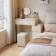Lin's Home Dressing Table Master Bedroom Small Apartment Dressing Table Mirror Integrated Cream Style Narrow Drawer Cabinet Storage Cabinet Roman Series UN9C E0 Main Material | Milky White | 0.6m Dressing Table
