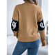 
European and American cross-border autumn and winter women's Halloween themed ghost contrast sweater top lazy style loose sweater women orange XL