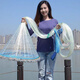 Fishing source cast net hand throw net fishing net Frisbee large plate fishing net thickened steel brushed wire welded iron chain easy throw net chain fishing net fish wire half finger 360 chain terms